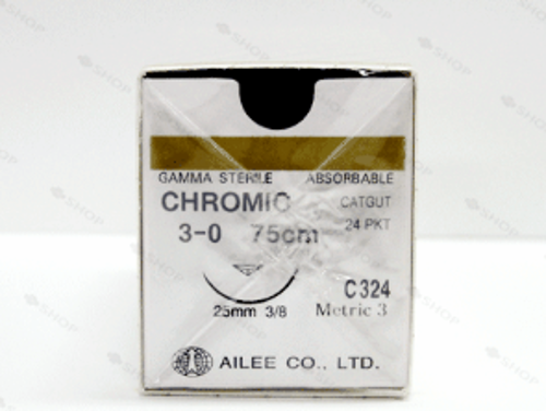 크로믹 (Chromic) / 3/0-25mm(C324) / BOX(24EA) / 국산